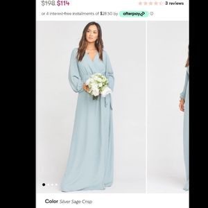 Show Me Your Mumu Silver Sage Crisp Long Sleeve Dress